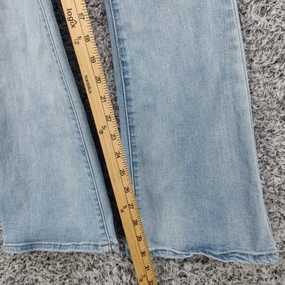 American Eagle Women Super Stretch Kick Boot Jeans 6 Light Blue Flare Denim - Picture 3 of 15